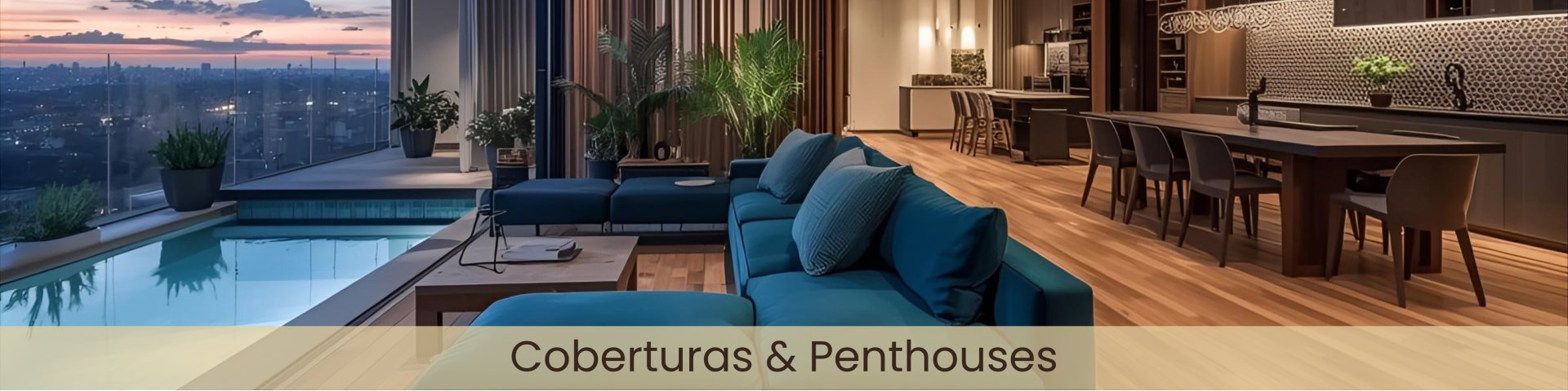 Uma cobertura para chamar de sua. Imagine acordar todos os dias com uma vista panorâmica e deslumbrante da cidade. Morar em uma cobertura é a materialização de um sonho é ter liberdade em um refúgio de sofisticação, conforto e exclusividade.